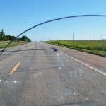 Open road in Minnesota farm area, about 30 miles east of South Dakota