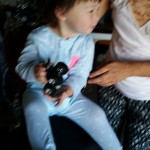 Theresa playing with truck