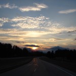Sunset on the Snoqualmie Pass ,Crossing the Cascades